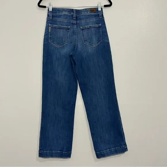 Paige Nellie High-Rise Culotte Jeans Medium
Wash Denim Crop Wide Leg Size 24 - Picture 7 of 13